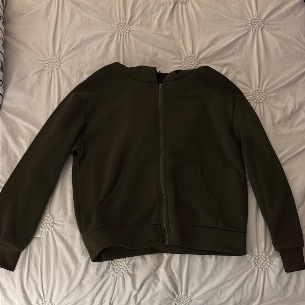 SHEIN Olive Green Zip-Up Jacket